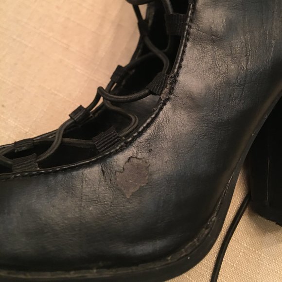 Forever 21 Lace Straps Peep Toe Bootie Heels - Picture 7 of 7